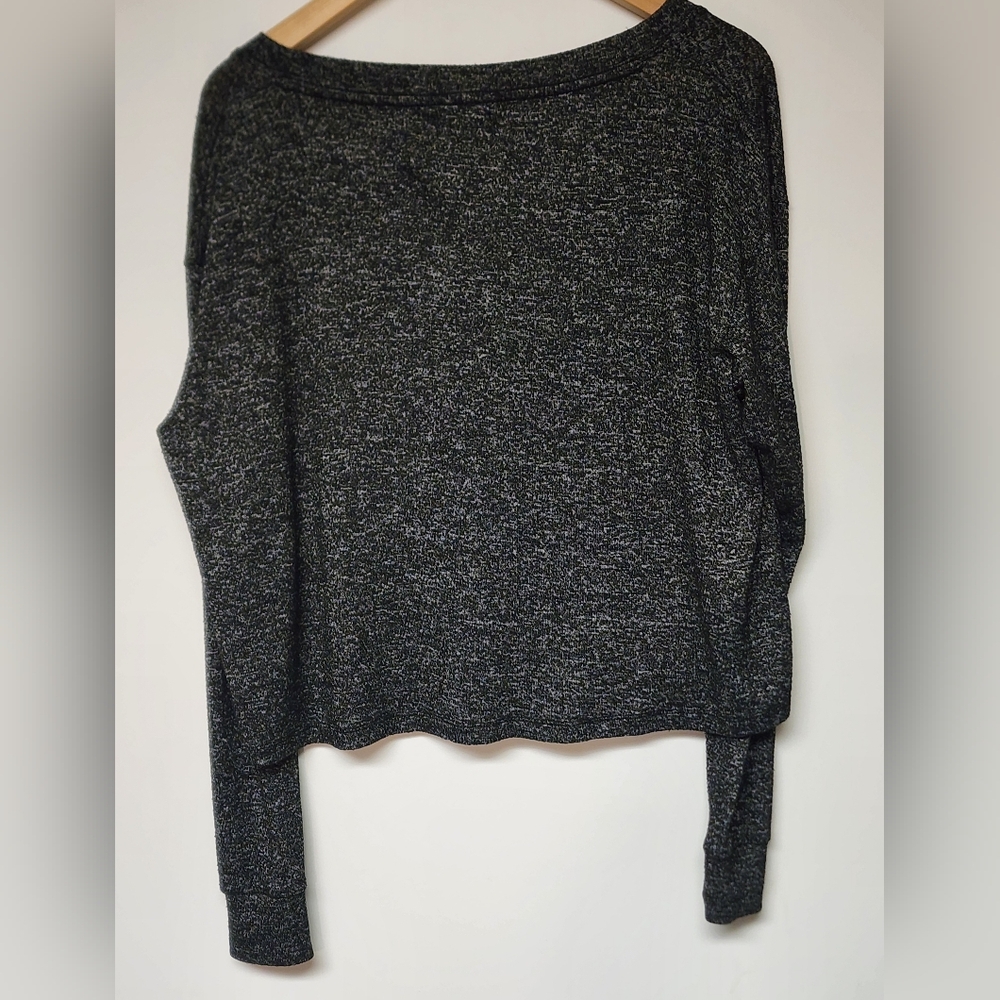 Y2K PINK Victoria's Secret V Neck Heathered Grey Long Sleeve Xs Oversized Style - Picture 2 of 11